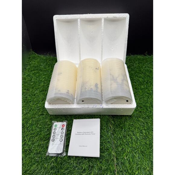 Set of 3 Battery-Operated LED Halloween Decorative Candles w/Rem Timer - Picture 4 of 7